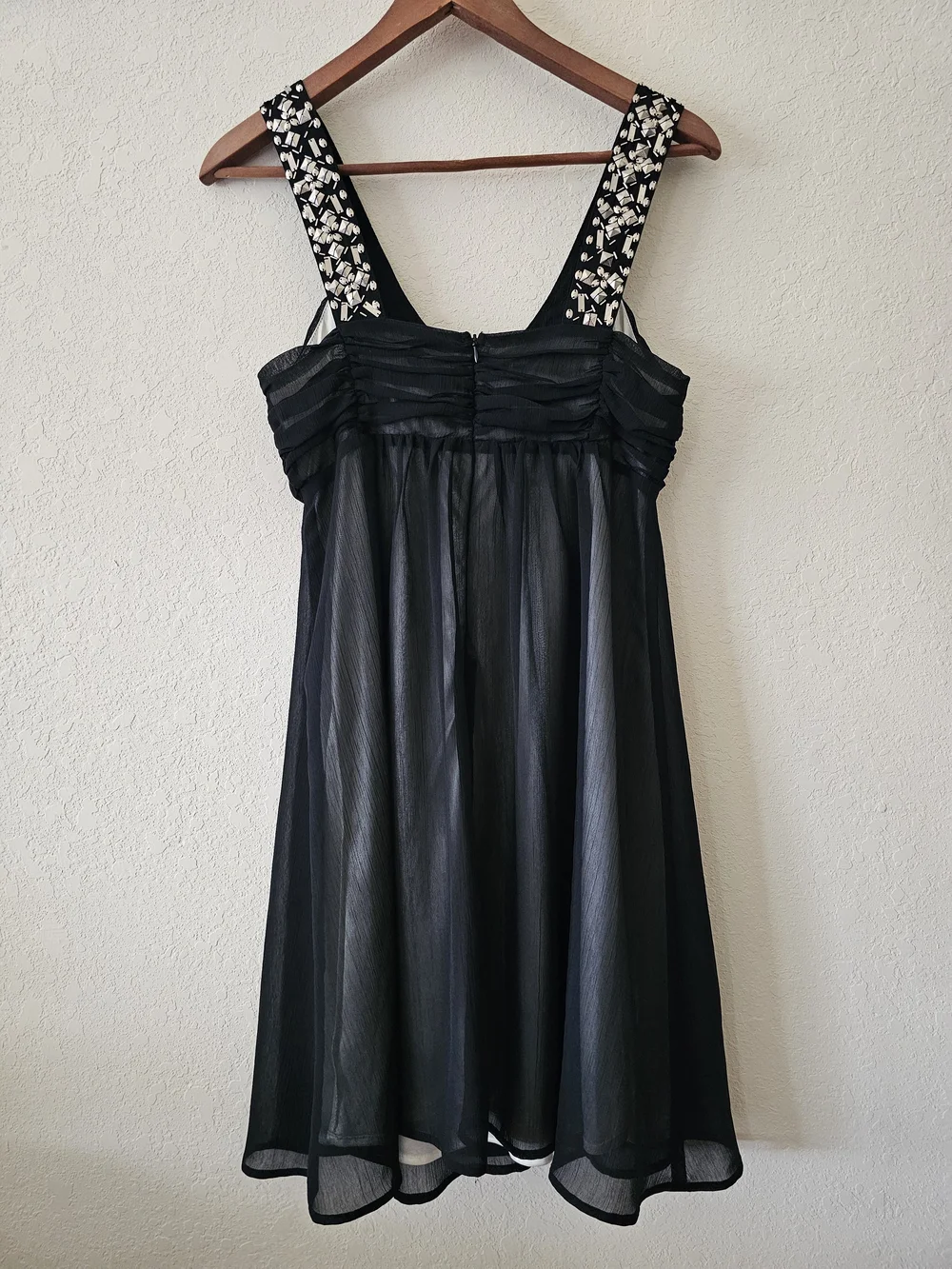 Forever 21 Black Mini Dress with Pink Beaded Bodice